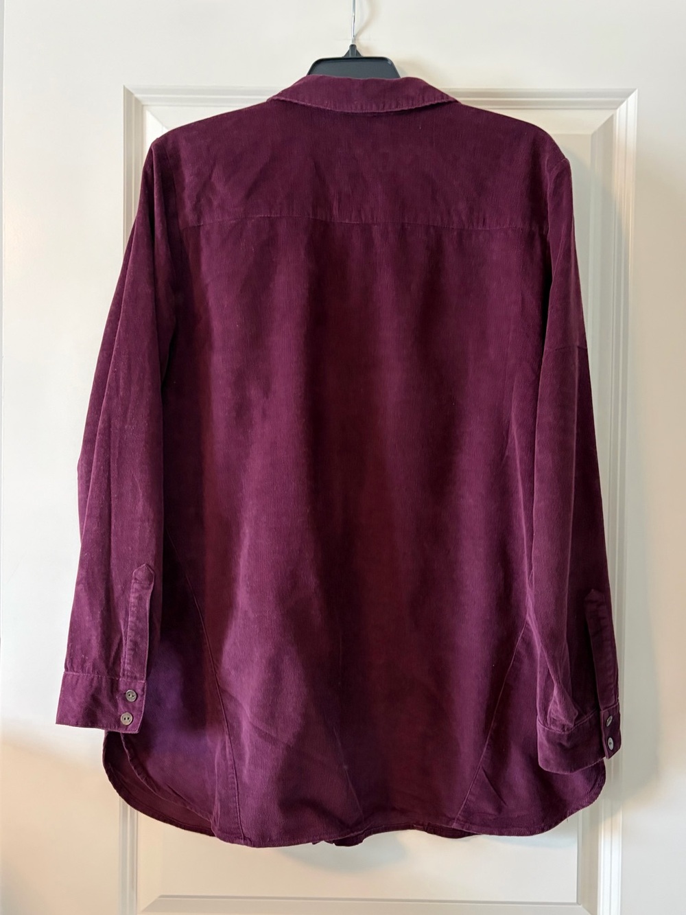 J. Jill Women's Button-Down Corduroy Shirt in Deep Plum - Picture 2 of 3